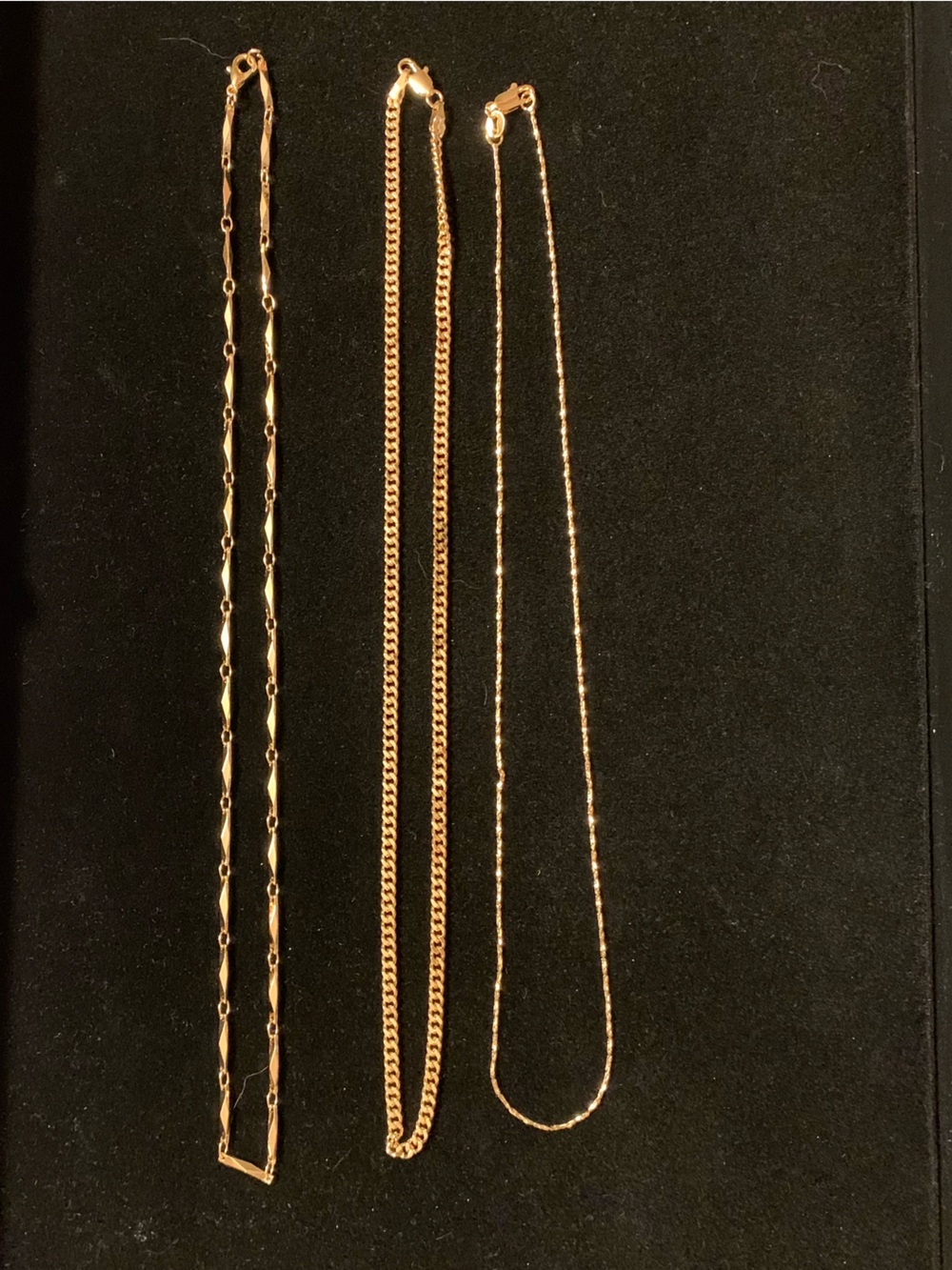 Set of 3 Gold Tone Women's Layered Chain Necklace Set of 3